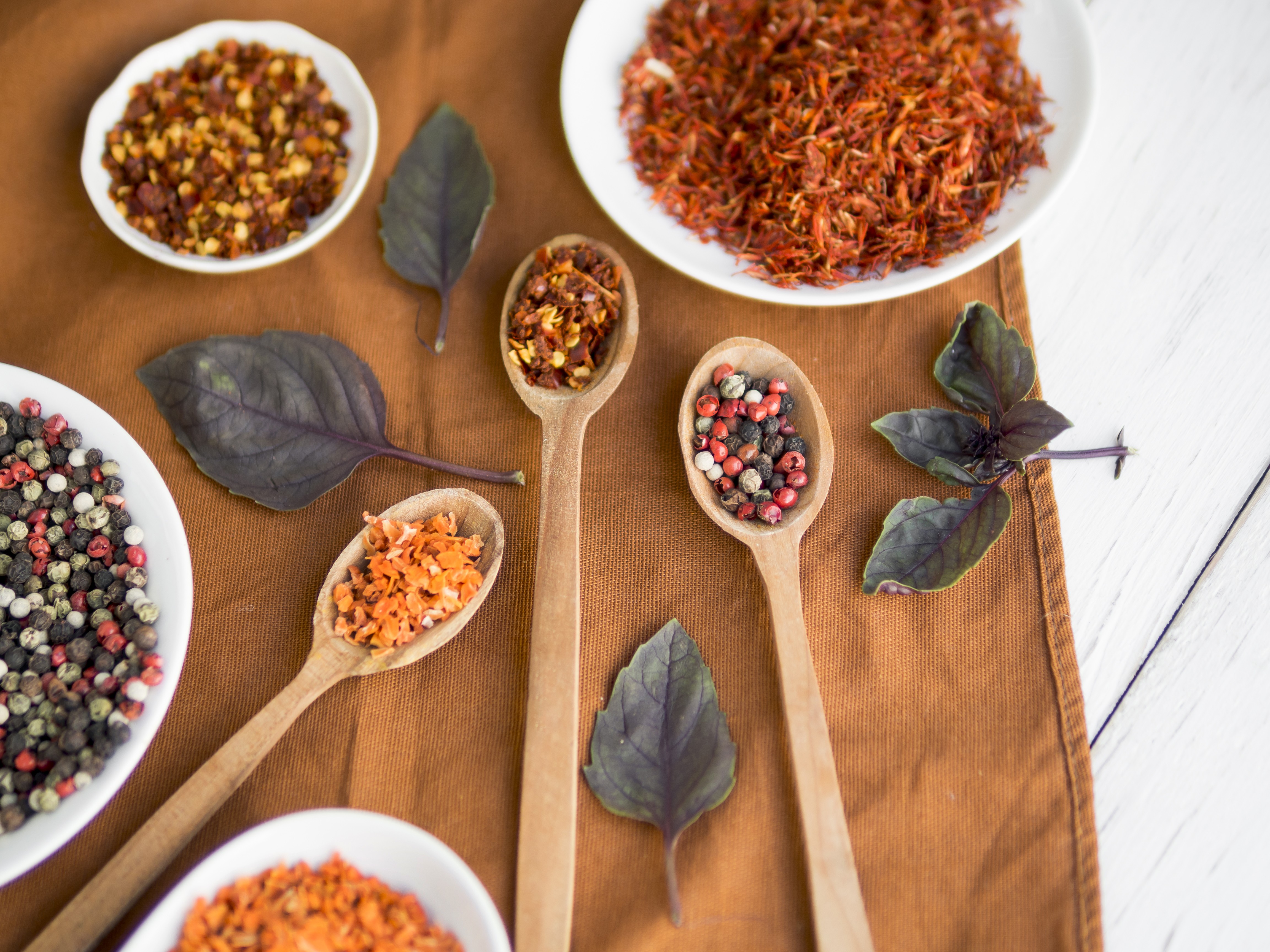 Spices drying in sun